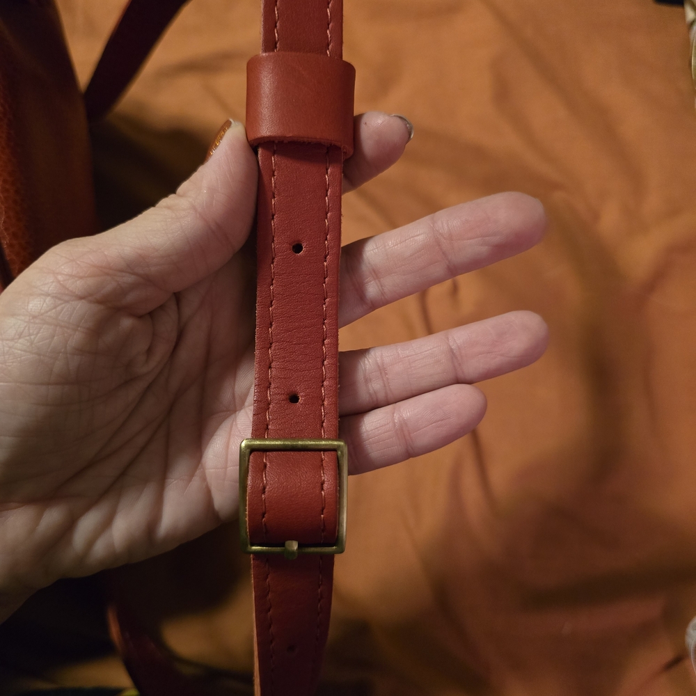 Portland Leather Red Bucket Bag - Picture 7 of 10